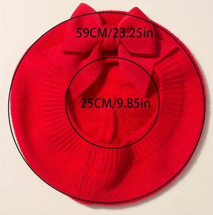 Béret bébé avec grand nœud – Chapeau élégant pour nouveau-né et petite fille