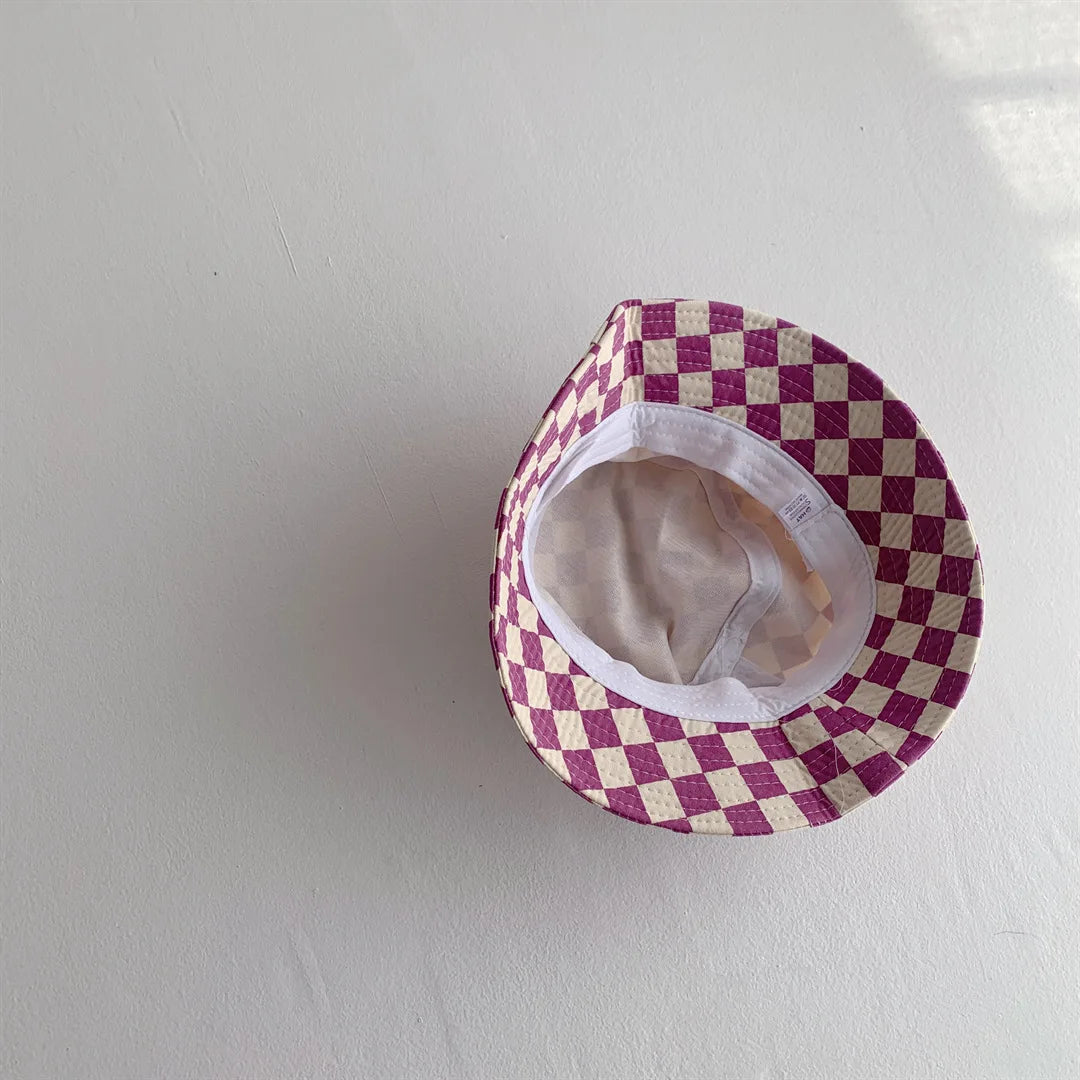 Bob Bébé & Enfant à Motif Damier – Chapeau Léger et Stylé pour le Soleil (Garçon & Fille)