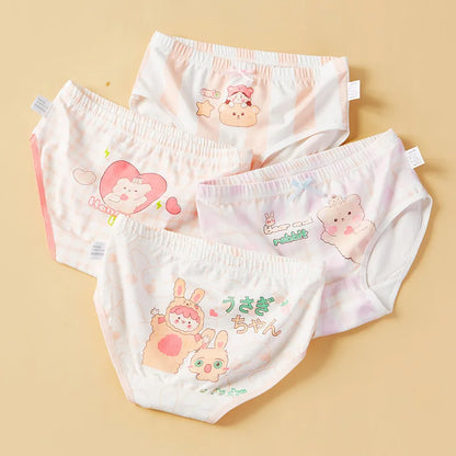 Lot de 4 Culottes Fille en Coton Doux – Confort Petit Trésor