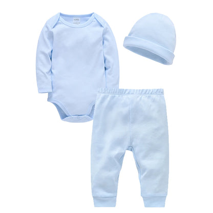 Ensemble Bébé 3 Pièces 100% Coton – Barboteuse, Pantalon & Bonnet | Douceur Essentielle