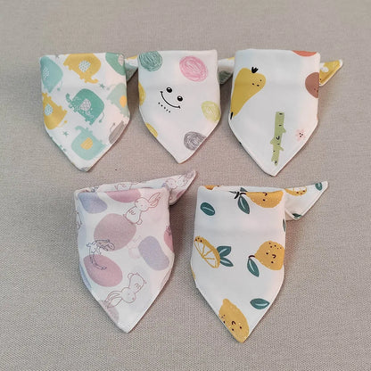 Lot de 5 Bavoirs Bandana en Coton pour Bébé – Bavoirs Absorbants et Doux