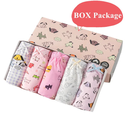 Lot de Sous-Vêtements Fille 100% Coton – Motifs Chats Mignons & Confort Doux