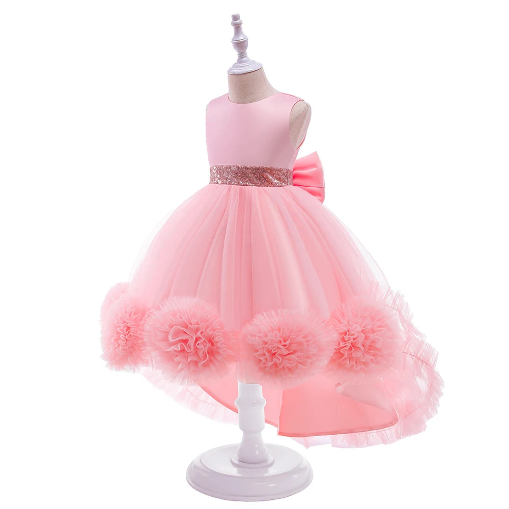 Robe Princesse Fille Traîne Tulle – Cérémonie, Mariage, Anniversaire & Noël (2–10 ans)