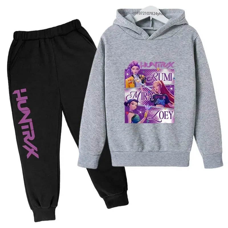 Ensemble Sweat à Capuche & Pantalon Enfant – Style K-Pop Demon Hunters (Ados)   14+