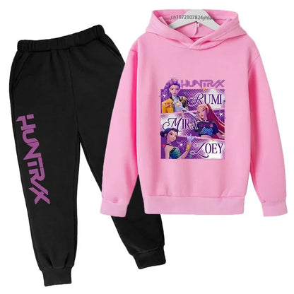 Ensemble Sweat à Capuche & Pantalon Enfant – Style K-Pop Demon Hunters (Ados)   14+