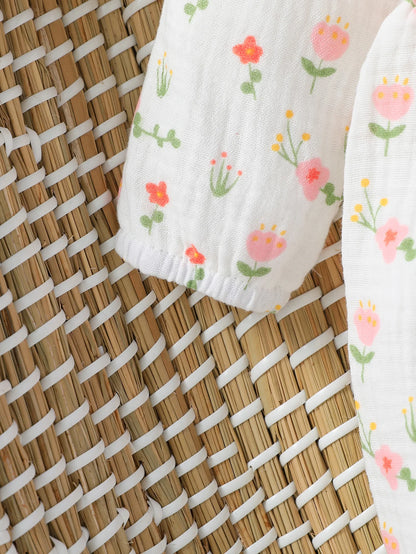 Combinaison Bébé Fille en Coton avec Nœud – Douce & Élégante