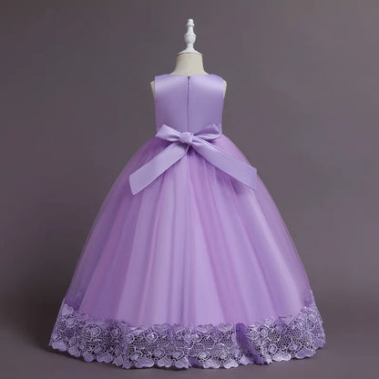 Robe de Princesse en Tulle & Dentelle – Cérémonie & Fête pour Fille (7–13 ans)