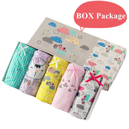 Lot de Sous-Vêtements Fille 100% Coton – Motifs Chats Mignons & Confort Doux