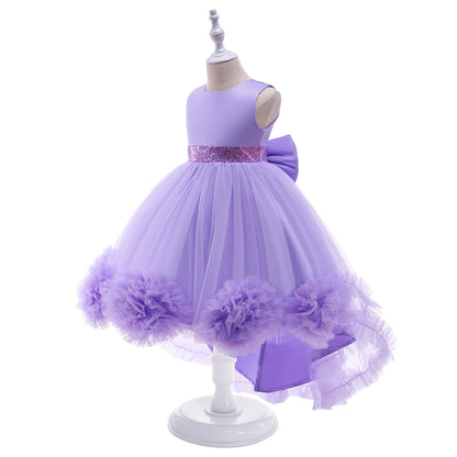 Robe Princesse Fille Traîne Tulle – Cérémonie, Mariage, Anniversaire & Noël (2–10 ans)