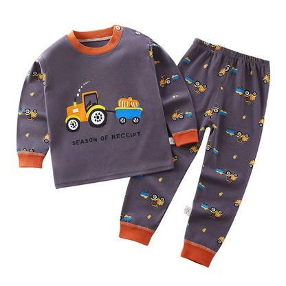 Ensemble de pyjamas en coton pour enfants, vêtements de nuit pour garçons et filles, vêtements de nuit pour enfants, vêtements de maison, vêtements de détente de dessin animé, automne et hiver