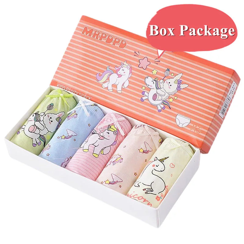 Lot de 5 Culottes Fille Licorne en Coton Doux – Confort Petit Trésor