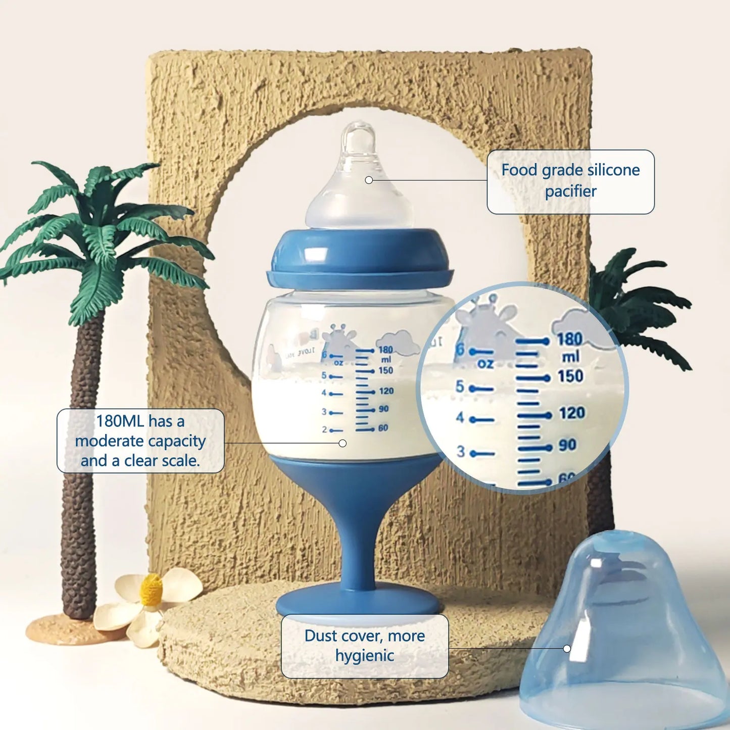 1PC 180ML goblet baby bottle, milk cup, baby drinking water, household cup, direct drinking juice, wine bottle, birthday gift