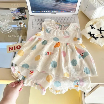 Robe Princesse Fleurie Bébé – Ensemble 2 Pièces Été