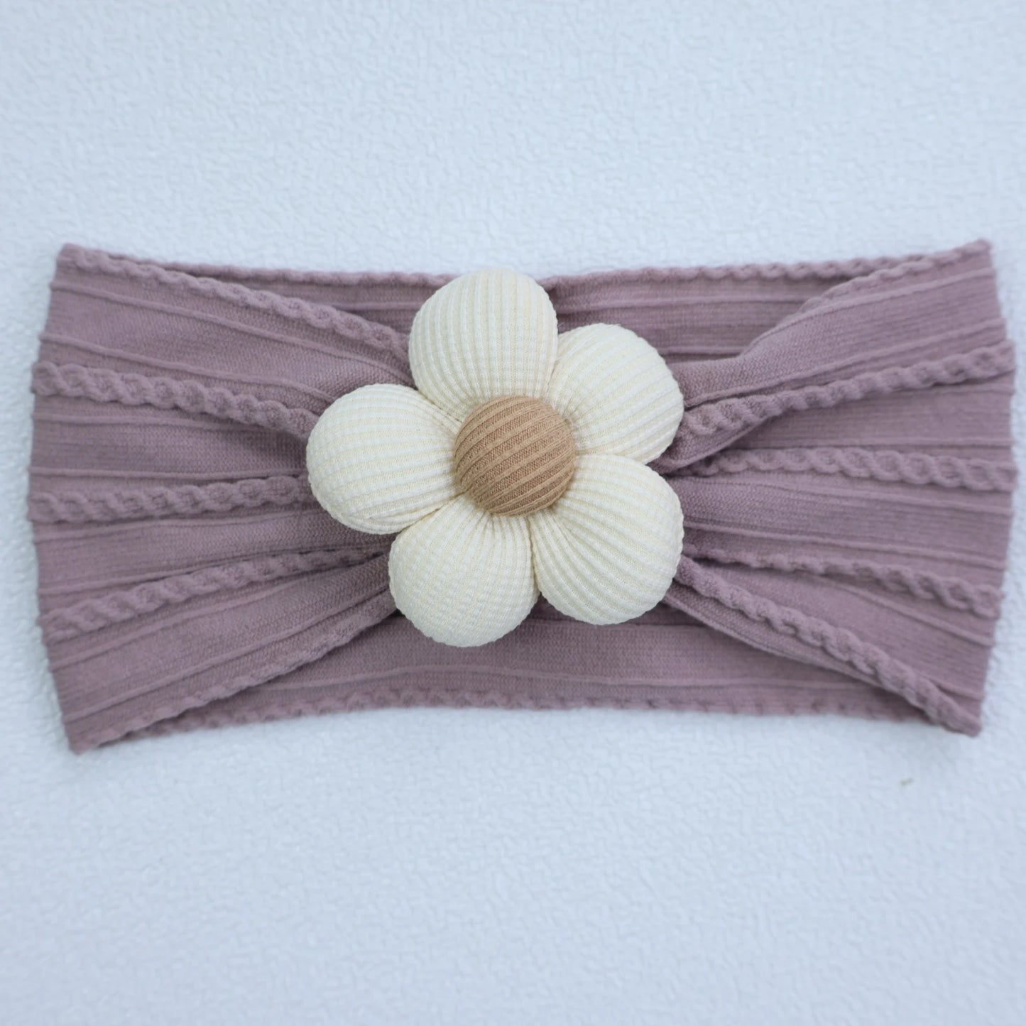 Bandeau Bébé Fille en Nylon Doux avec Fleur – Accessoire Nouveau-né