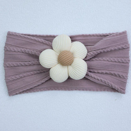 Bandeau Bébé Fille en Nylon Doux avec Fleur – Accessoire Nouveau-né