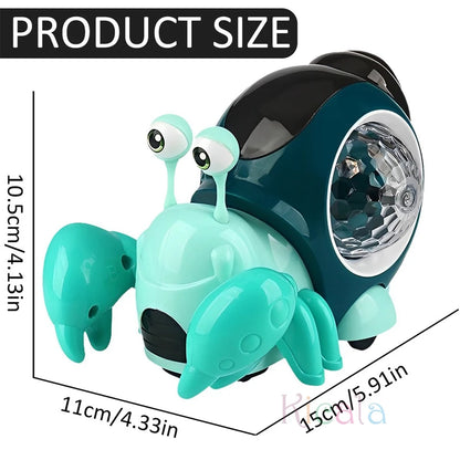 Crabe Musical Interactif pour Bébé – Jouet Lumineux pour Ramper et Bouger