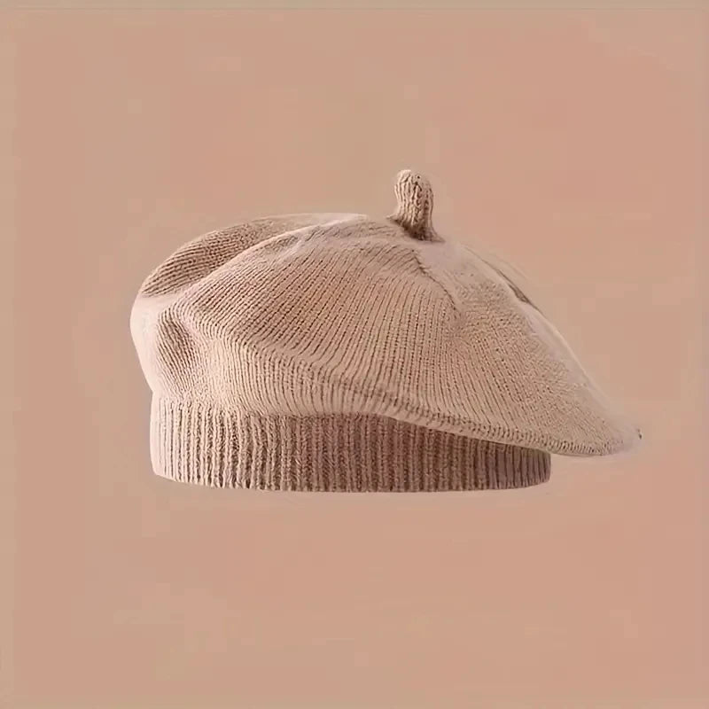 Béret Bébé en Maille Fleur – Bonnet Chaud d’Hiver