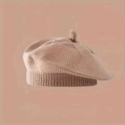 Béret Bébé en Maille Fleur – Bonnet Chaud d’Hiver