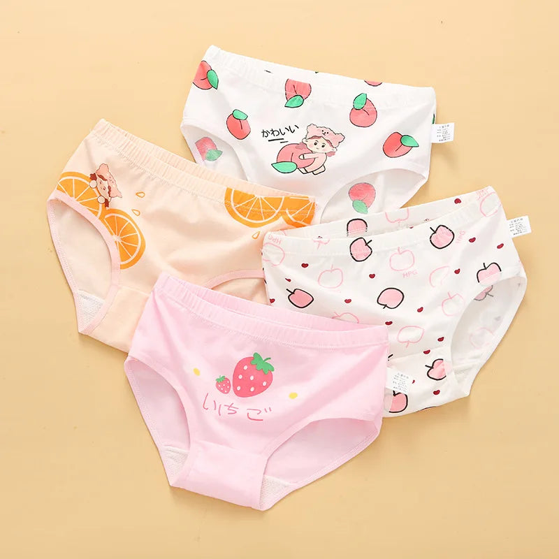 Lot de 4 Culottes Fille en Coton Doux – Confort Petit Trésor