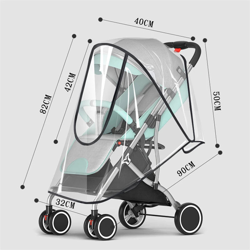 Housse de Pluie Universelle pour Poussette – Protection Imperméable Transparente pour Bébé