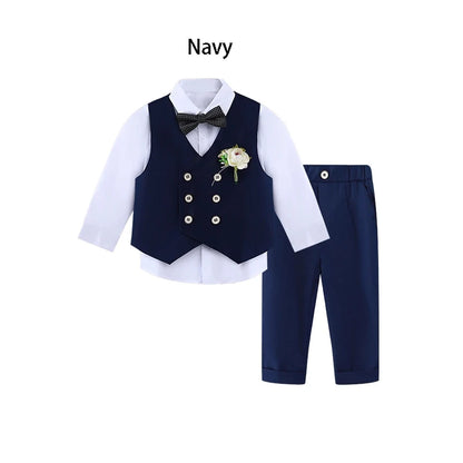 Costume gilet pour enfants printemps été garçons robe de mariée premier anniversaire de bébé garçon Costume de spectacle de piano enfants gilet pantalon