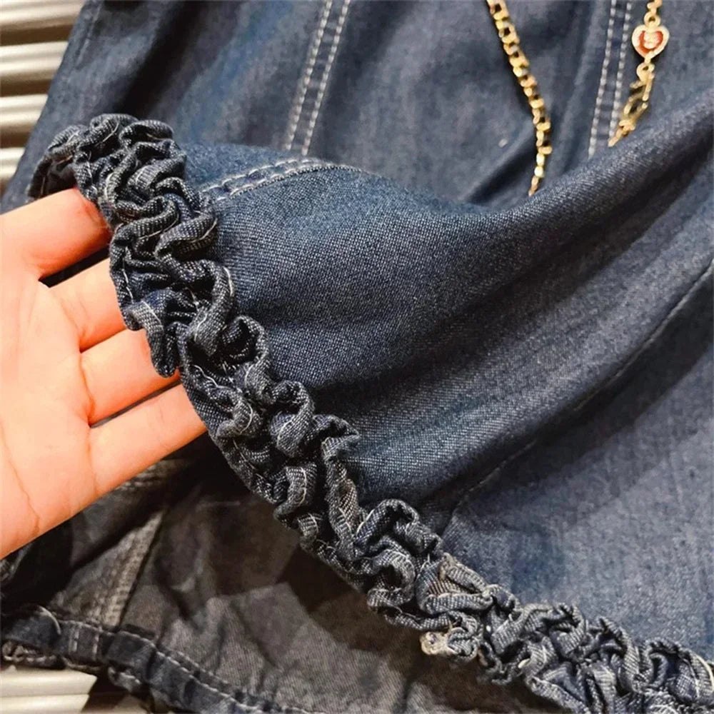 Robe en Jean Fille – Denim Chic à Boutons (4–6 ans)