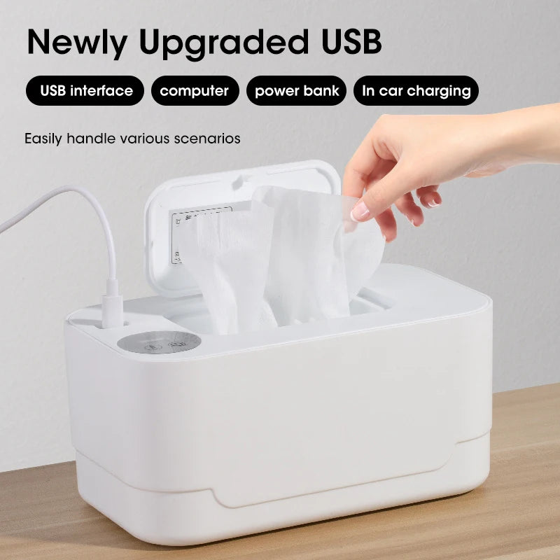 Chauffe-Lingettes Bébé Intelligent avec Écran LED – Distributeur de Lingettes Chauffantes