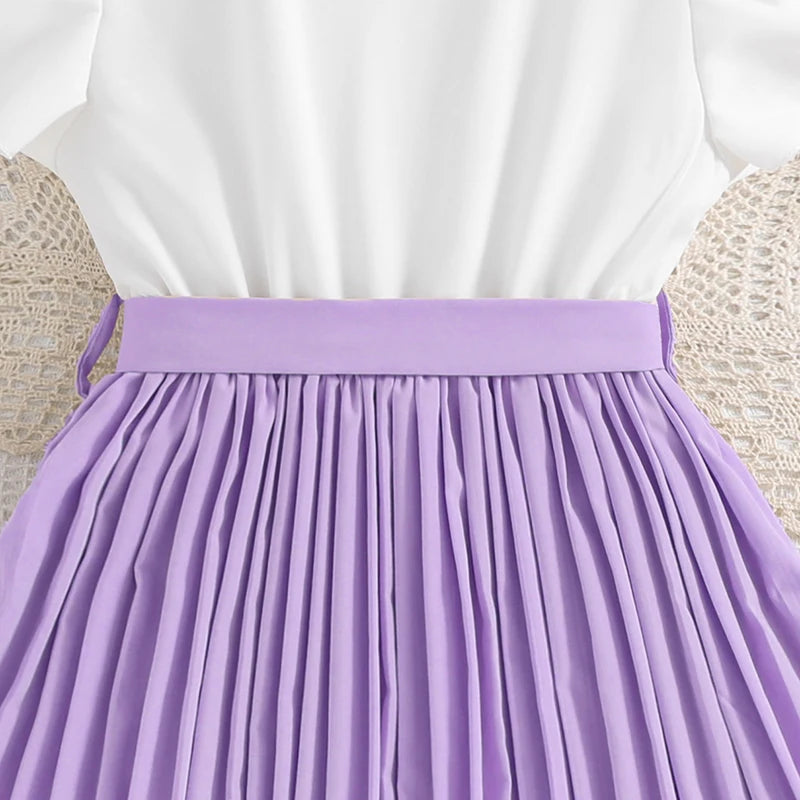 Ensemble chic jupe plissée – Style coréen (Fille)