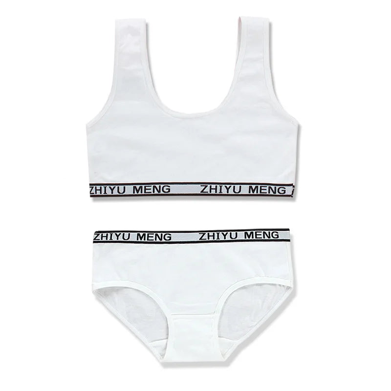 Ensemble Brassière & Culotte Fille en Coton – Doux, Confortable & Sans Fil