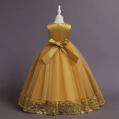 Robe de Princesse en Tulle & Dentelle – Cérémonie & Fête pour Fille (7–13 ans)