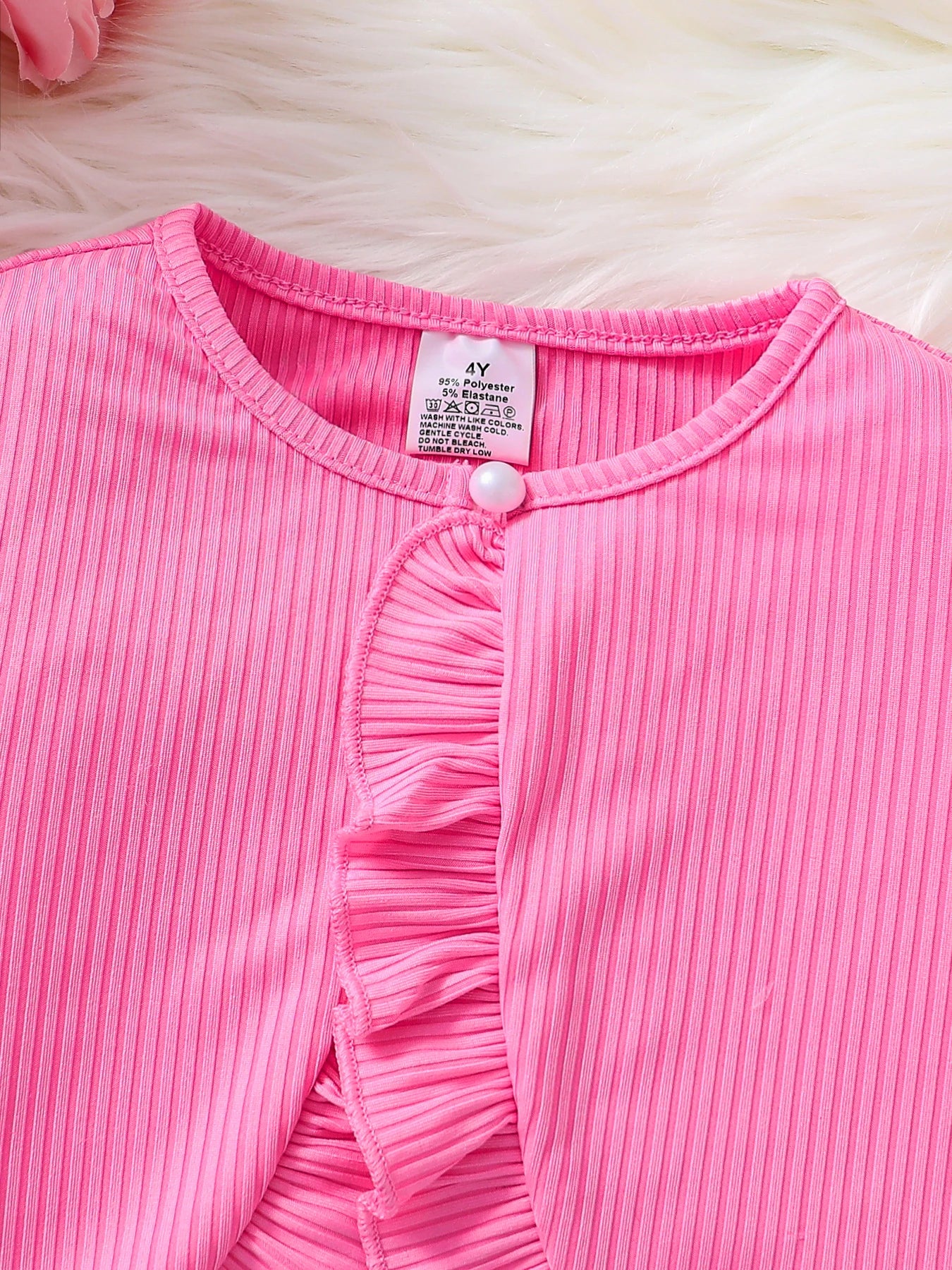 Ensemble Fille Automne 2 Pièces – Robe Fleurie Rose & Haut Manches Longues