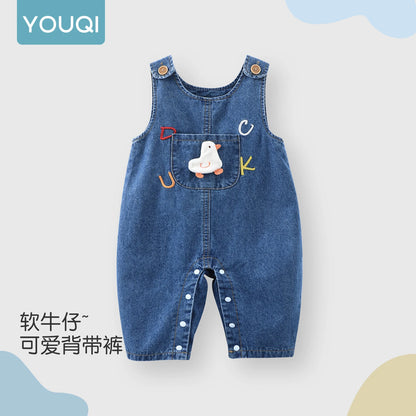 Salopette en jean bébé fille YOUQI – combinaison douce et confortable (0 à 4 ans)