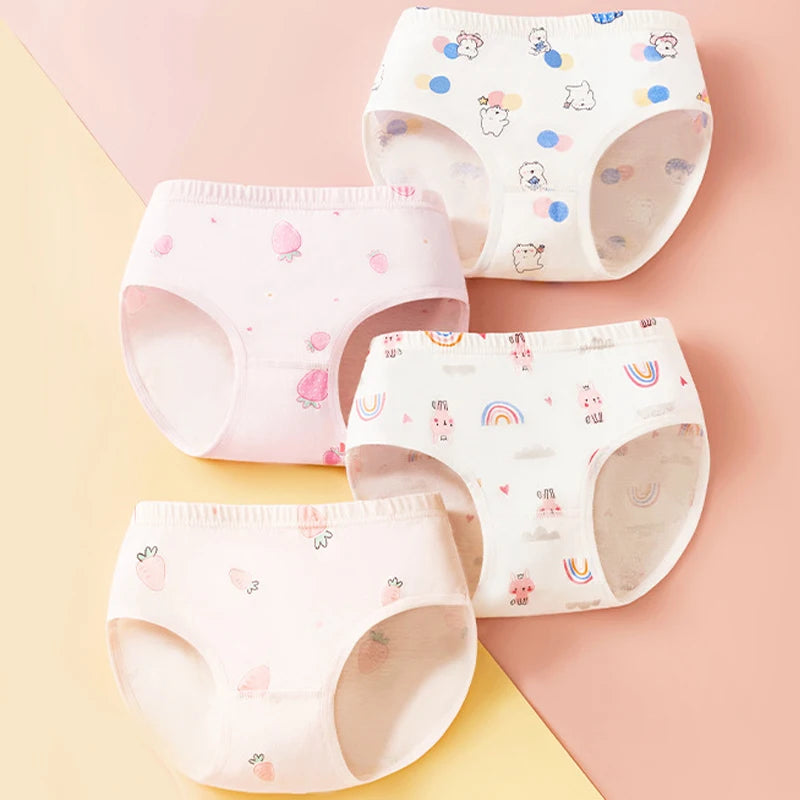 Lot de 4 Culottes Fille en Coton Doux – Confort Petit Trésor