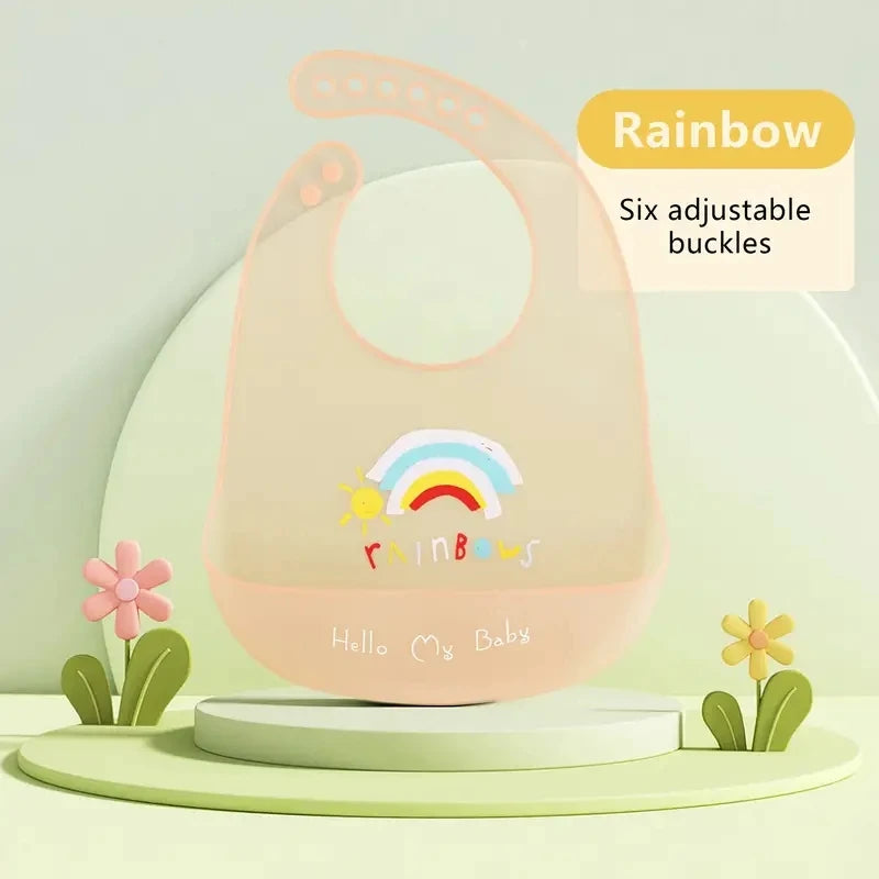 Bavoir bébé en silicone doux avec poche récupératrice – Mignon & pratique au quotidien