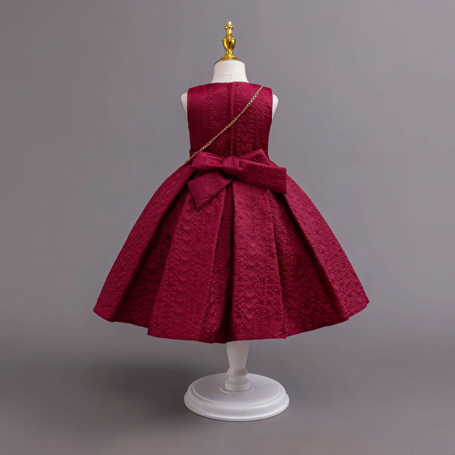 Robe Princesse Élégante Fille – Manches Longues avec Sac Assorti