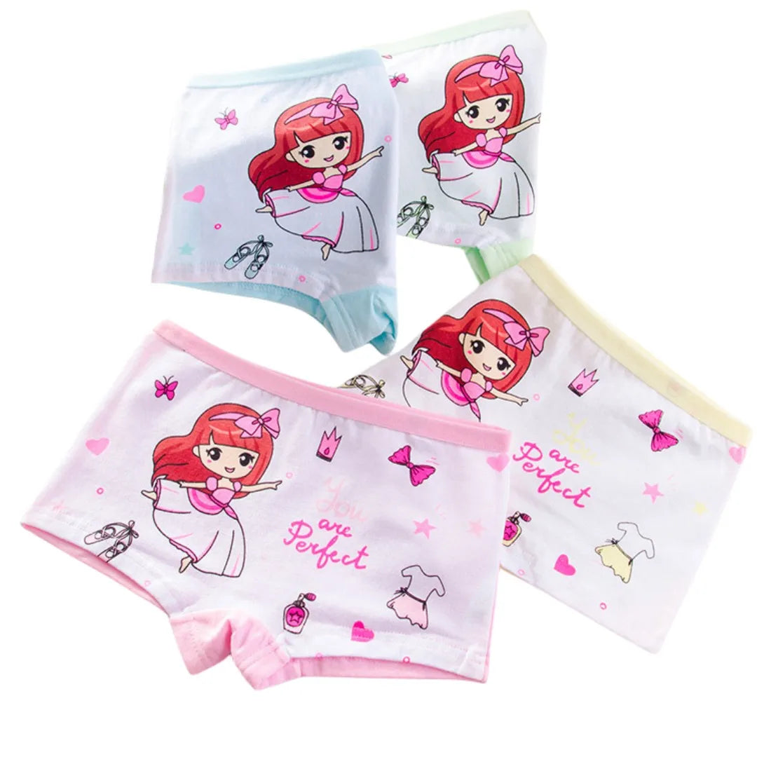 Lot de 4 Culottes Fille en Coton Doux – Confort Petit Trésor