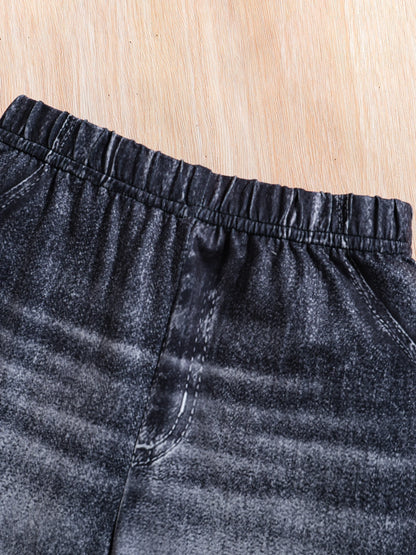 Ensemble Fille Tendance 2 Pièces – Haut Imprimé & Pantalon Stylé