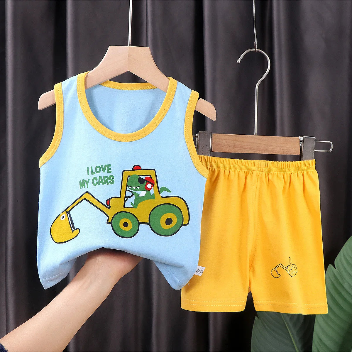 Ensemble d’été 2 pièces pour enfants – Débardeur et short en coton respirant, style décontracté unisexe