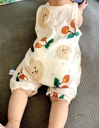 Barboteuse bébé imprimée ours – Combinaison douce et confortable pour nouveau-né