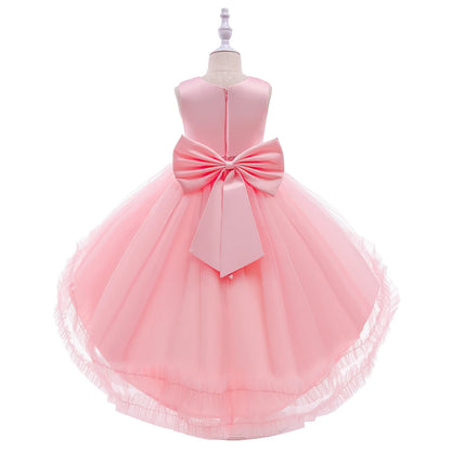 Robe Princesse Fille Traîne Tulle – Cérémonie, Mariage, Anniversaire & Noël (2–10 ans)