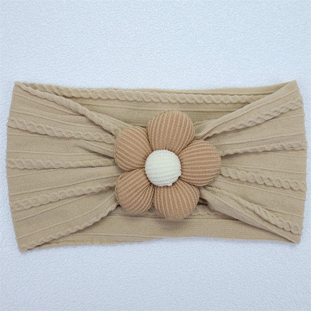Bandeau Bébé Fille en Nylon Doux avec Fleur – Accessoire Nouveau-né