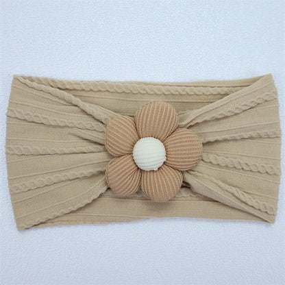 Bandeau Bébé Fille en Nylon Doux avec Fleur – Accessoire Nouveau-né