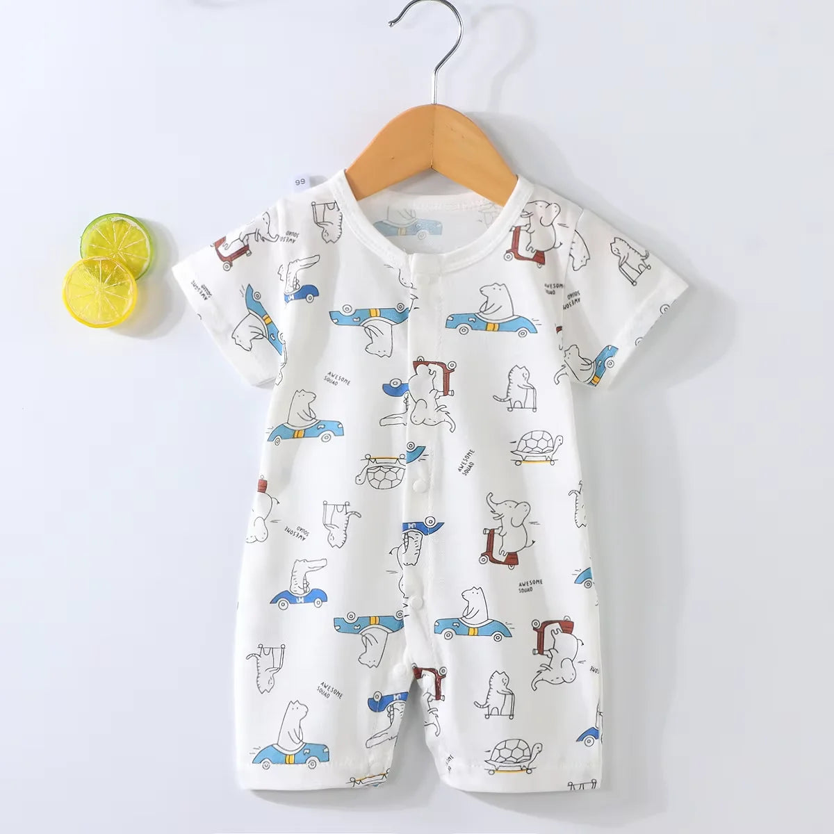 Barboteuse Bébé en Coton – Tenue Légère pour 0 à 12 Mois