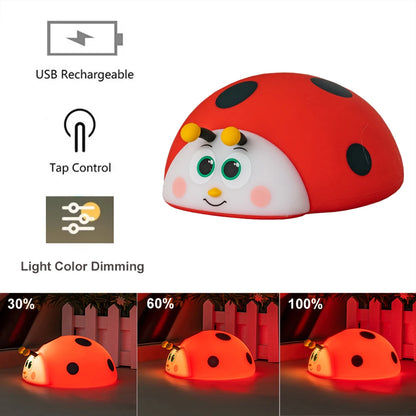 Veilleuse Coccinelle Lumineuse™ – Lampe LED Silicone Rechargeable pour Chambre Bébé