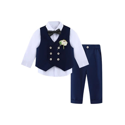 Costume gilet pour enfants printemps été garçons robe de mariée premier anniversaire de bébé garçon Costume de spectacle de piano enfants gilet pantalon