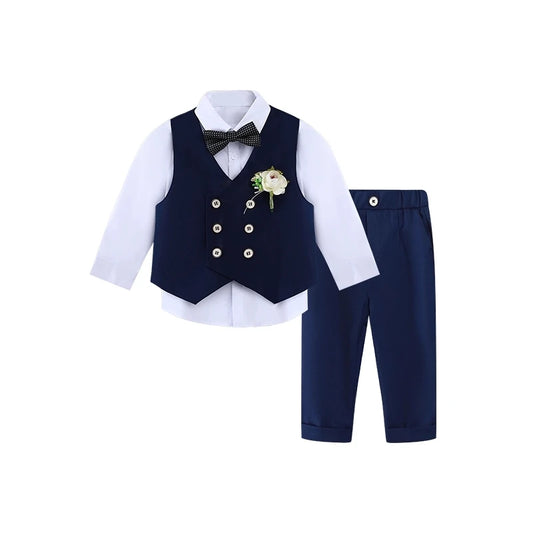 Costume gilet pour enfants printemps été garçons robe de mariée premier anniversaire de bébé garçon Costume de spectacle de piano enfants gilet pantalon
