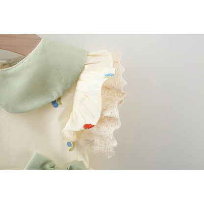 Robe Princesse d’Été pour Petite Fille – Élégante en Dentelle avec Manches à Volants