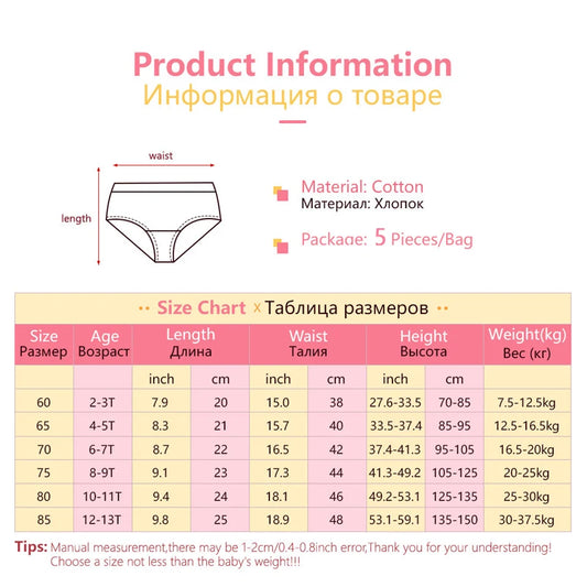 5 pièces/boîte sous-vêtements pour enfants fille coton doux filles slips pantalon dessin animé beau chat enfants caleçons respirant culotte pour les filles