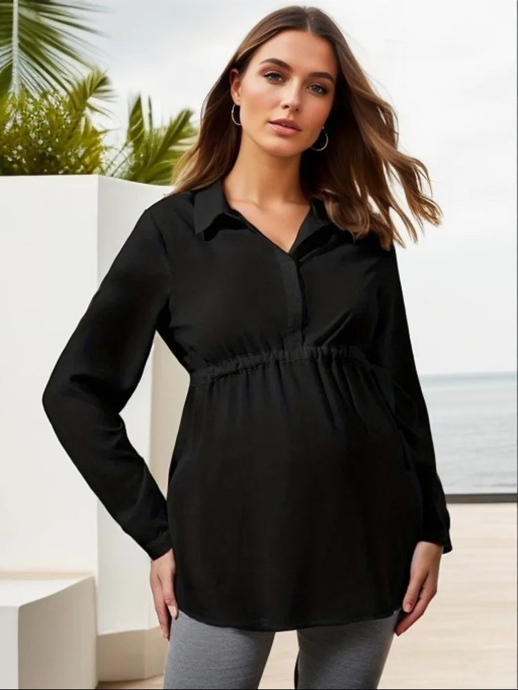 Haut Maternité Chic – Blouse Ample Confort Quotidien