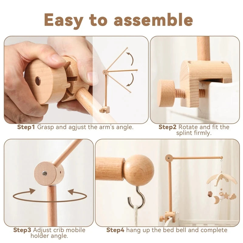 Mobile Musical Bébé en Bois – Doux, Apaisant & Naturel